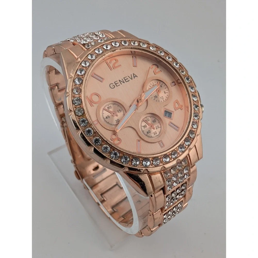Geneva Women's Quartz Watch Rose Gold 7.75